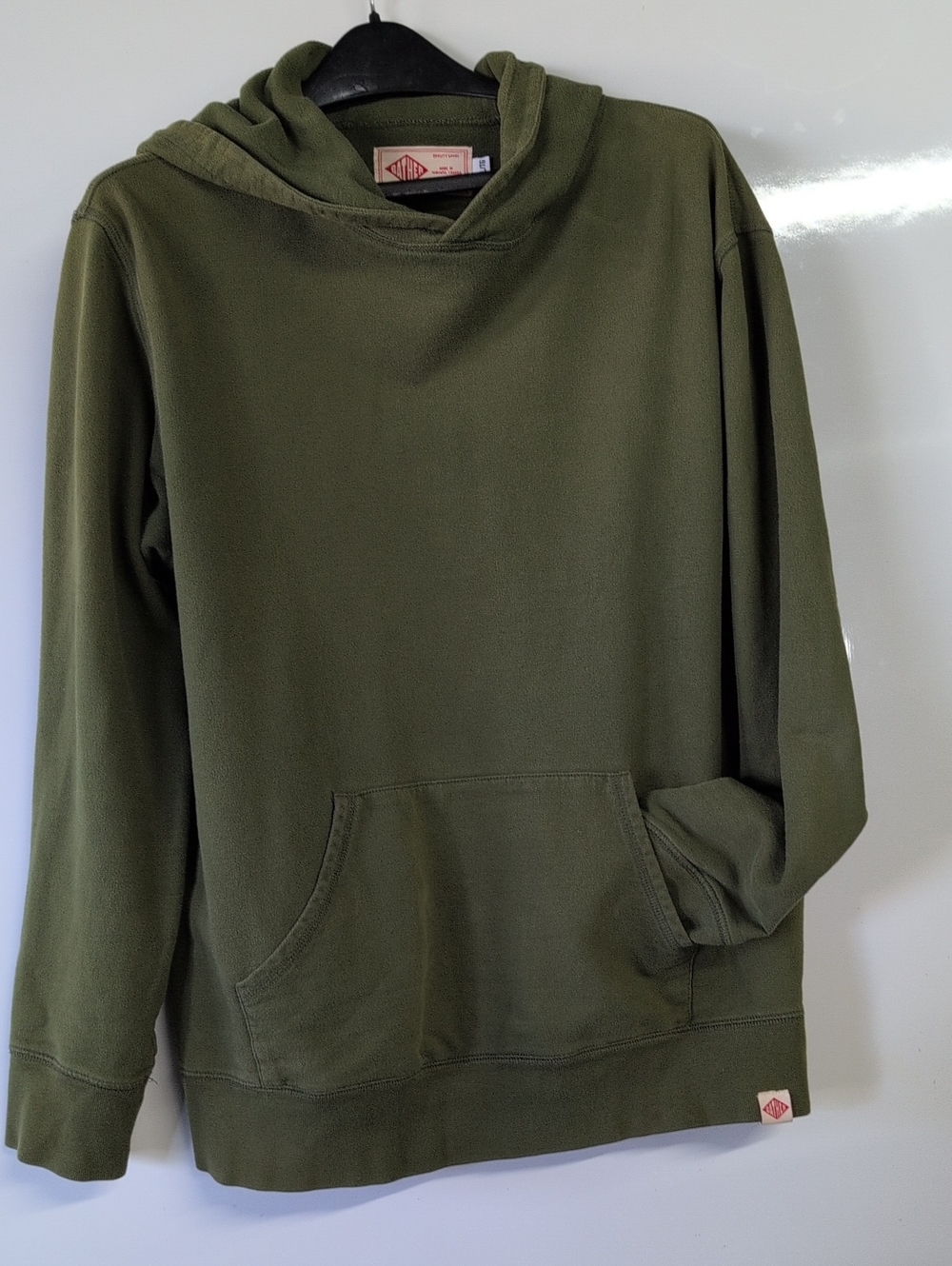 Men's Olive Green Hooded Pullover Sweater Size XL - Bather